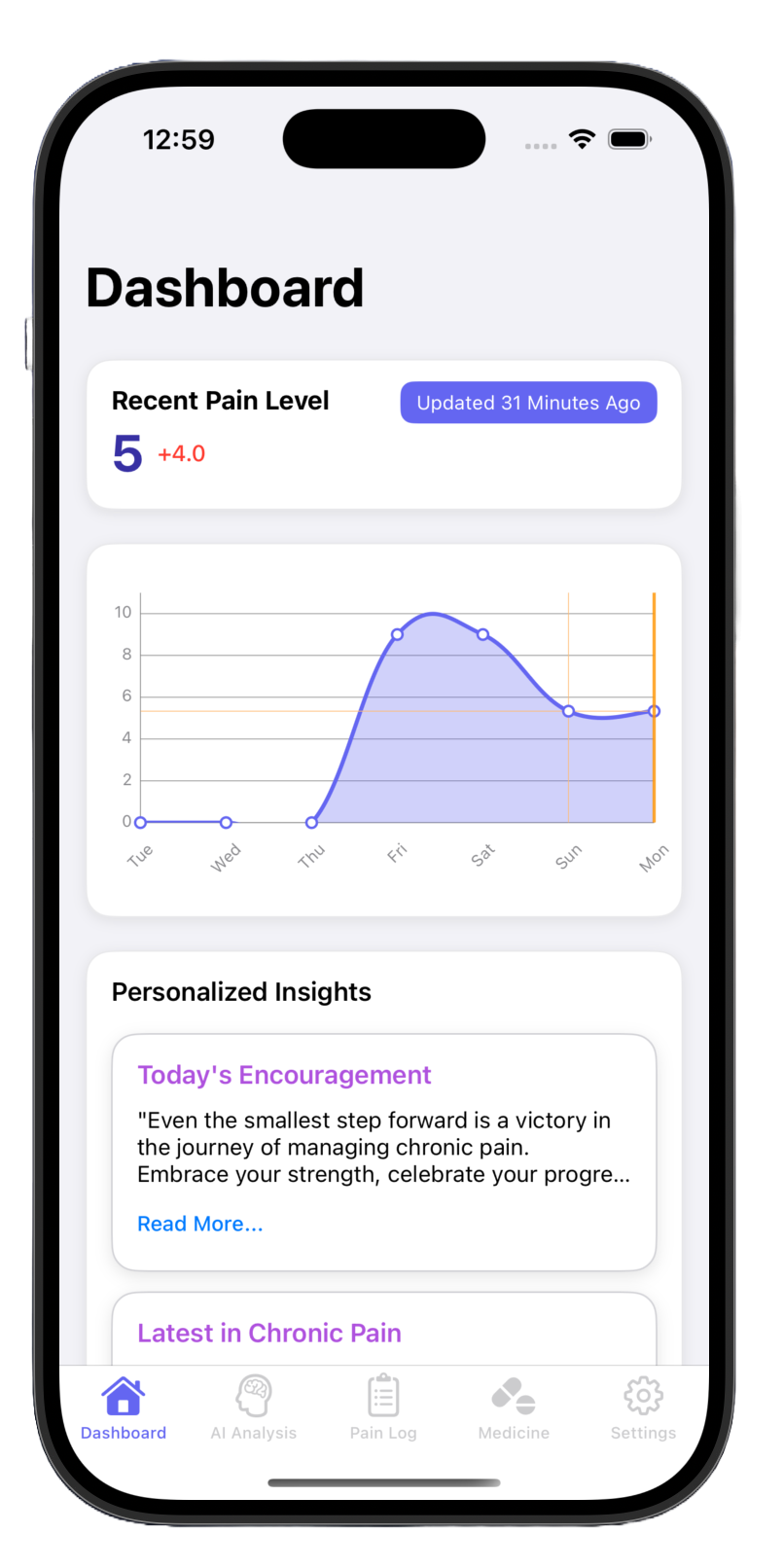 Pain Diary AI Platform Screenshot